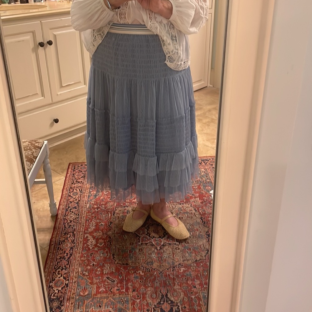 Anthropologie Maeve tulle tiered skirt